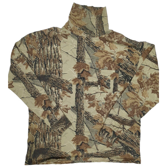 Vintage Realtree Long Sleeve Shirt Size XL Sasquatch brand Mock neck - Picture 1 of 7